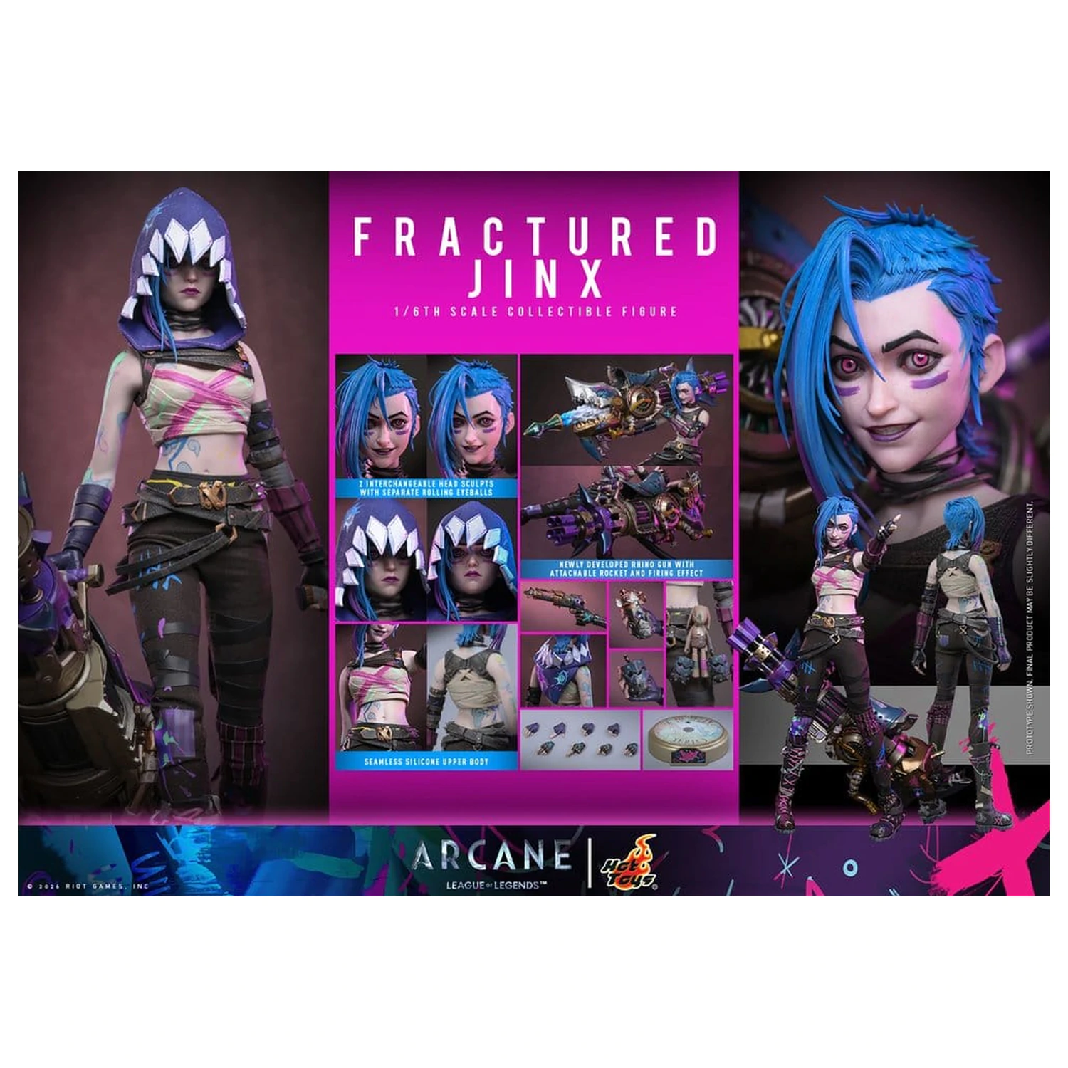 Arcane akcijska figura 1/6 Fractured Jinx 28 cm fotografija izdelka