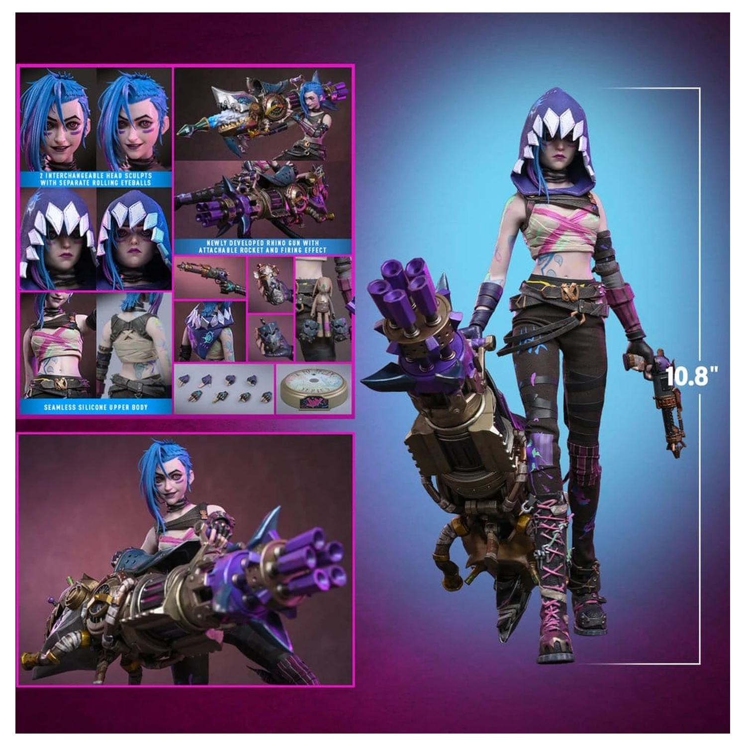 Arcane akcijska figura 1/6 Fractured Jinx 28 cm fotografija izdelka