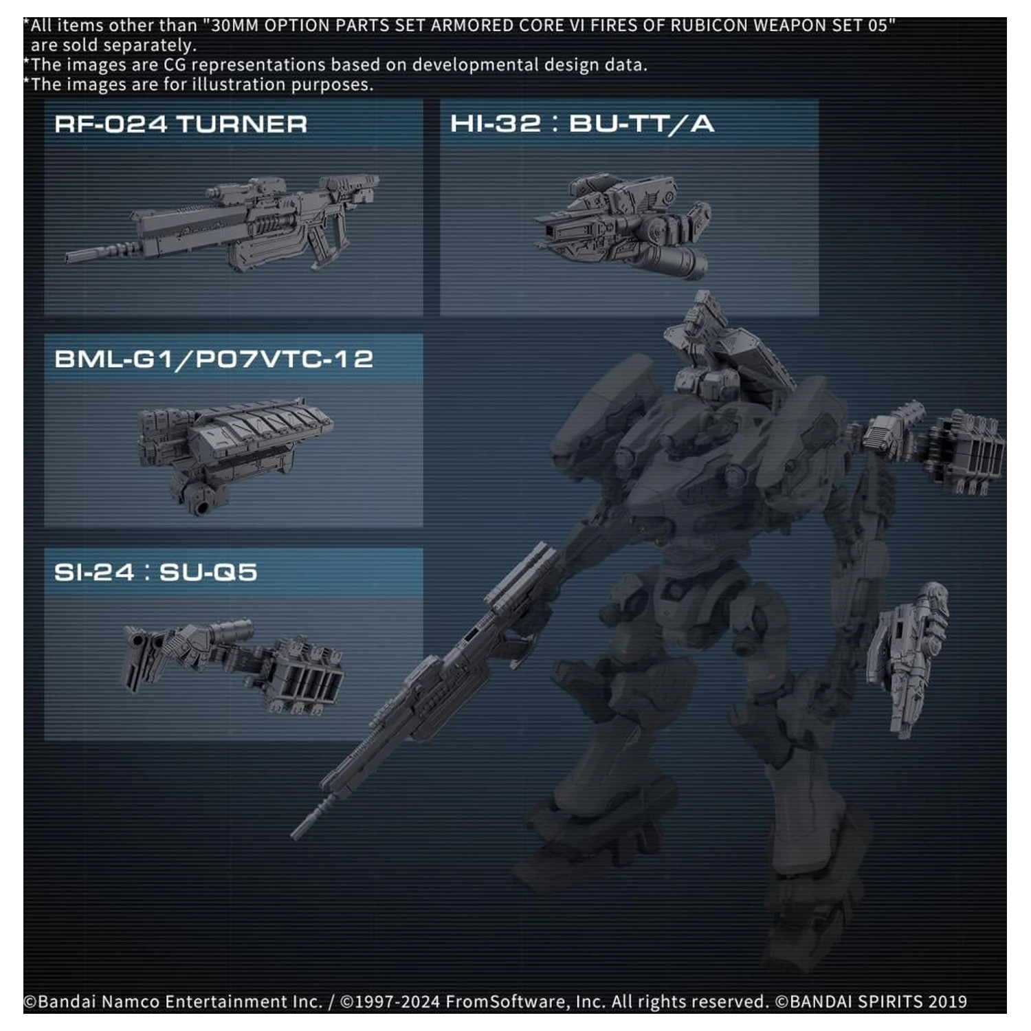 Armored Core VI Set orožja 05 Komplet dodatkov za modelčke fotografija izdelka