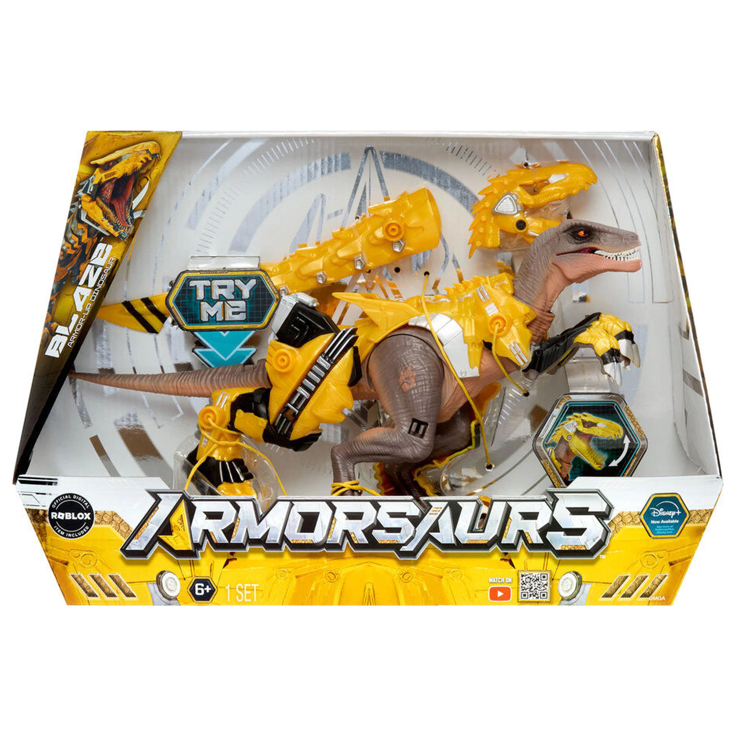 Armorsaurs Dinosaur Yellow Raptor Blaze figura fotografija izdelka