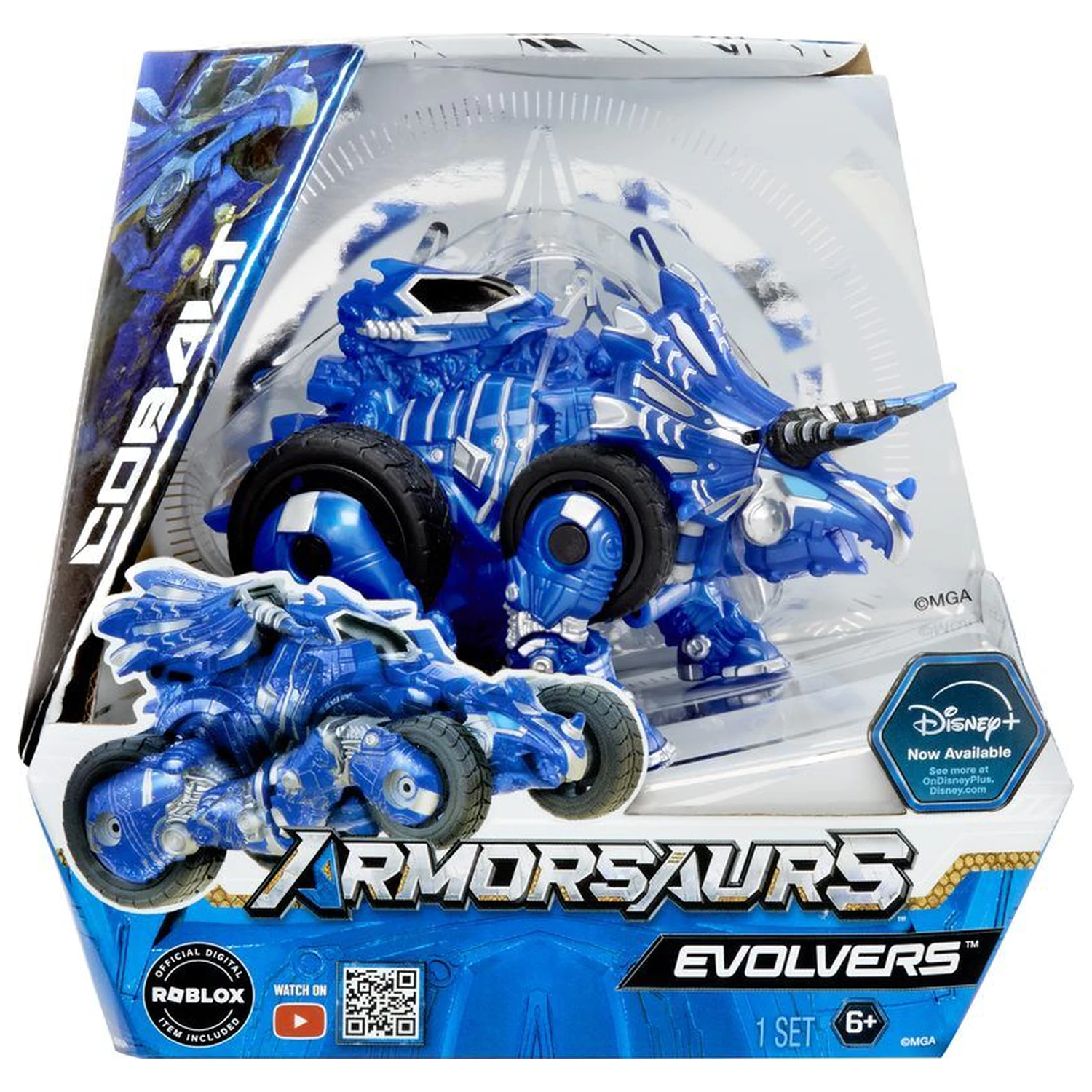 Armorsaurs Evolver Triceratops Kobaltna figura fotografija izdelka