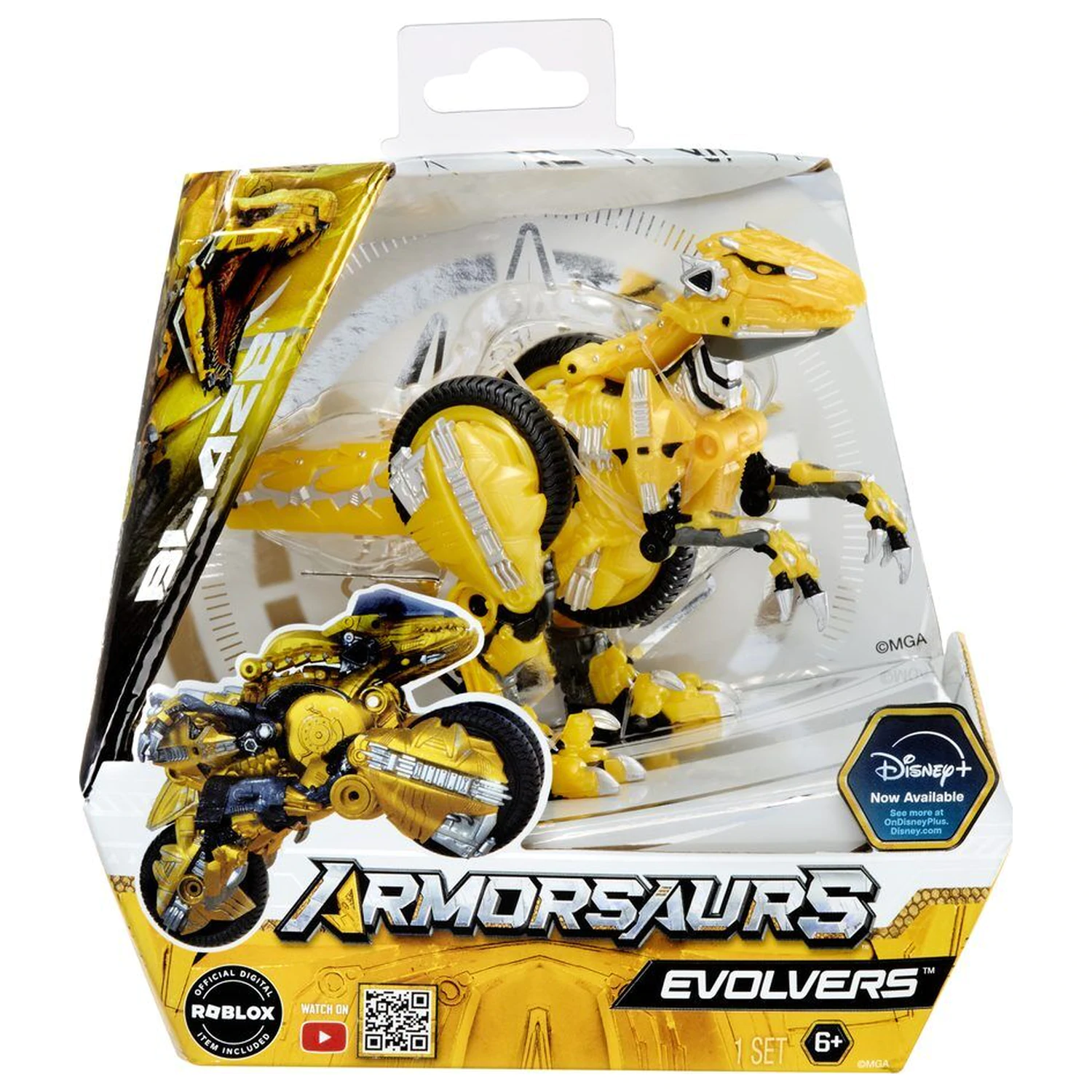 Armorsaurs Evolver Yellow Raptor Blaze figura fotografija izdelka