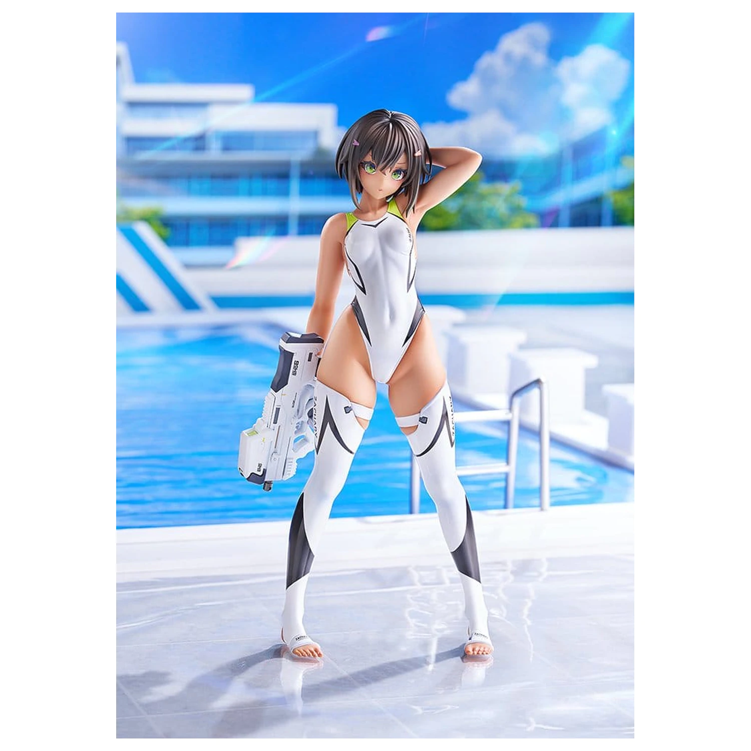 Arms Note PVC figura 1/7 Buchou-chan iz plavalnega kluba bela kopalna obleka Ver. 22 cm fotografija izdelka