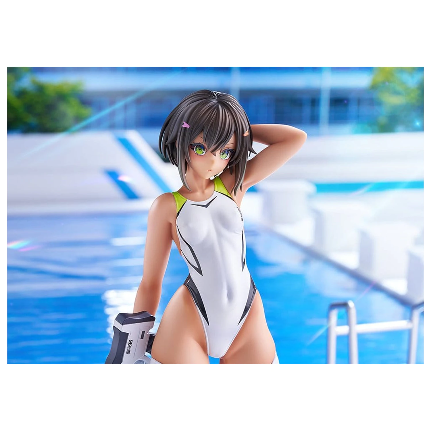 Arms Note PVC figura 1/7 Buchou-chan iz plavalnega kluba bela kopalna obleka Ver. 22 cm fotografija izdelka