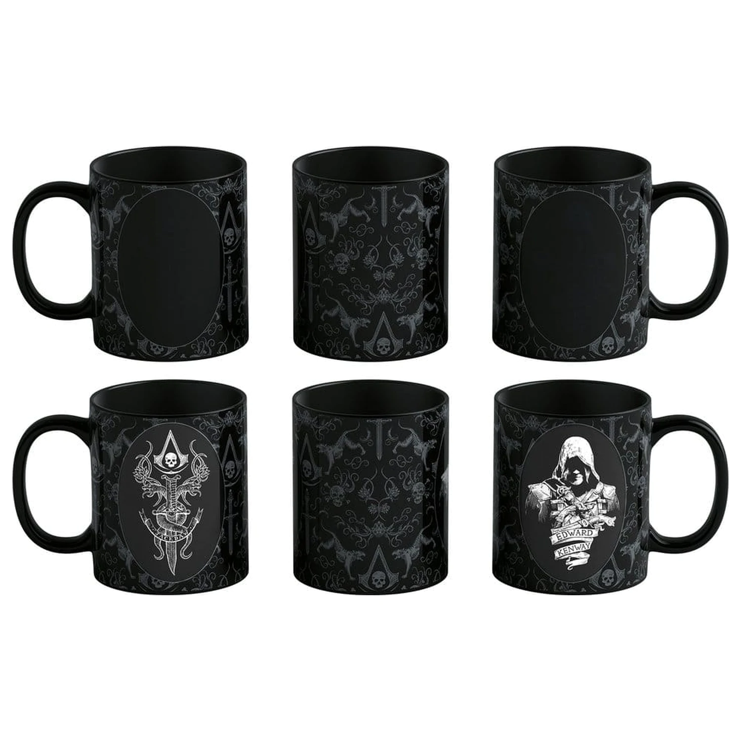 Assassin's Creed Black Flag Resynced skodelica, ki spreminja barvo na toploti, Edward Kenway 480 ml fotografija izdelka