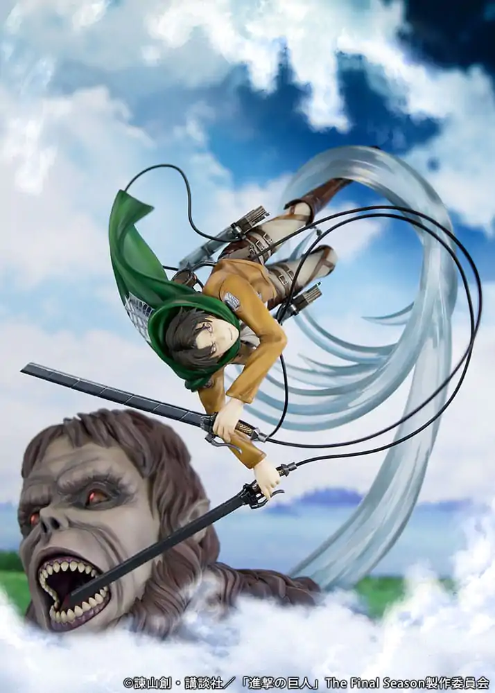 Attack on Titan PVC Kip 1/7 Levi proti Beast Titan Ver. 28 cm fotografija izdelka