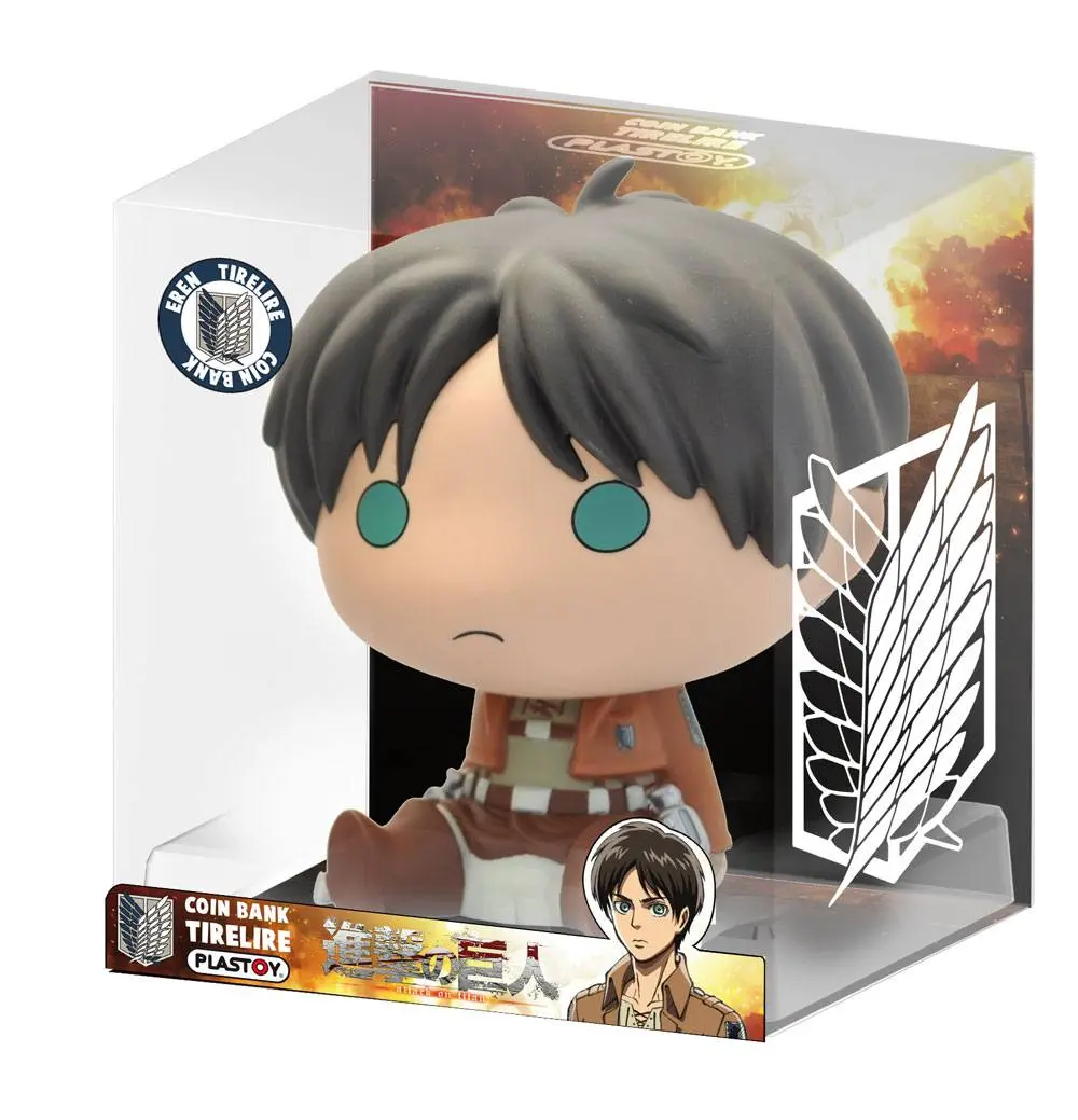 Attack on Titan Chibi Banka v obliki doprsnega kipa Eren 16 cm fotografija izdelka