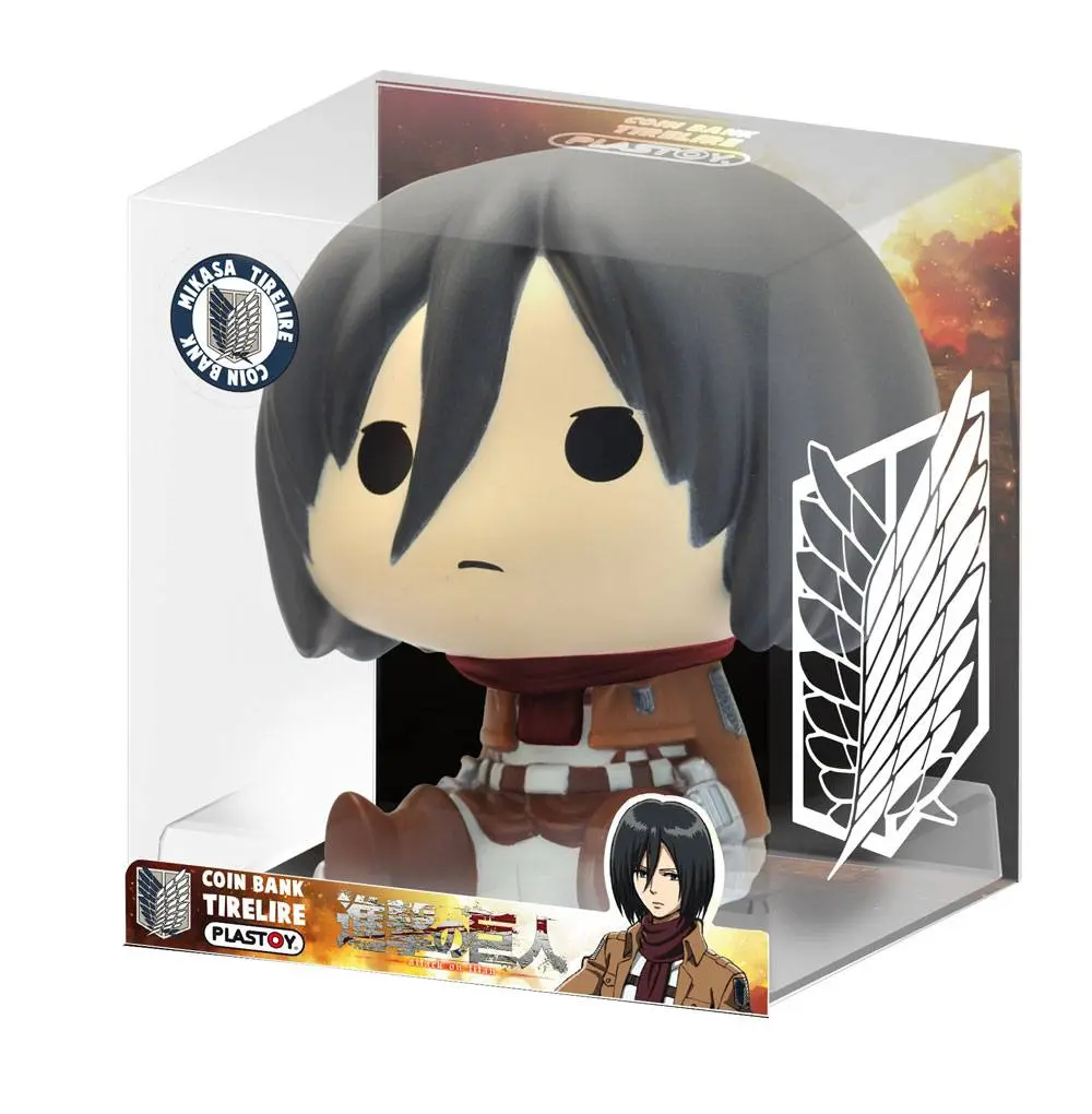 Attack on Titan Chibi Banka v obliki poprsja Mikasa 16 cm fotografija izdelka