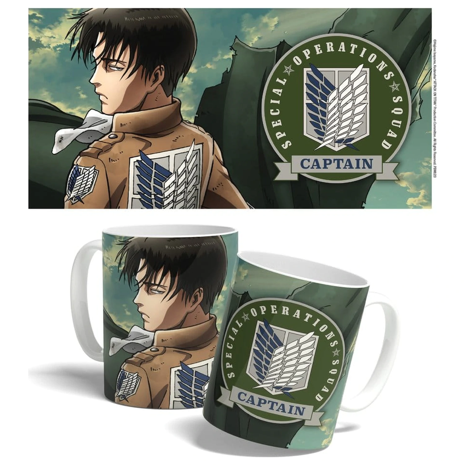 Attack on Titan Skodelica Levi Squad Captain 325 ml fotografija izdelka