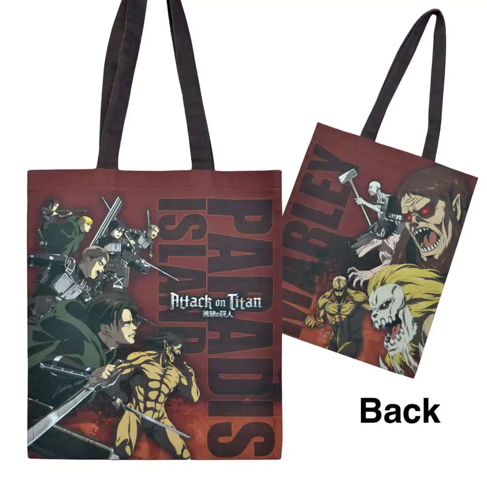 Attack on Titan Tote Torba Paradise Island vs Marley fotografija izdelka