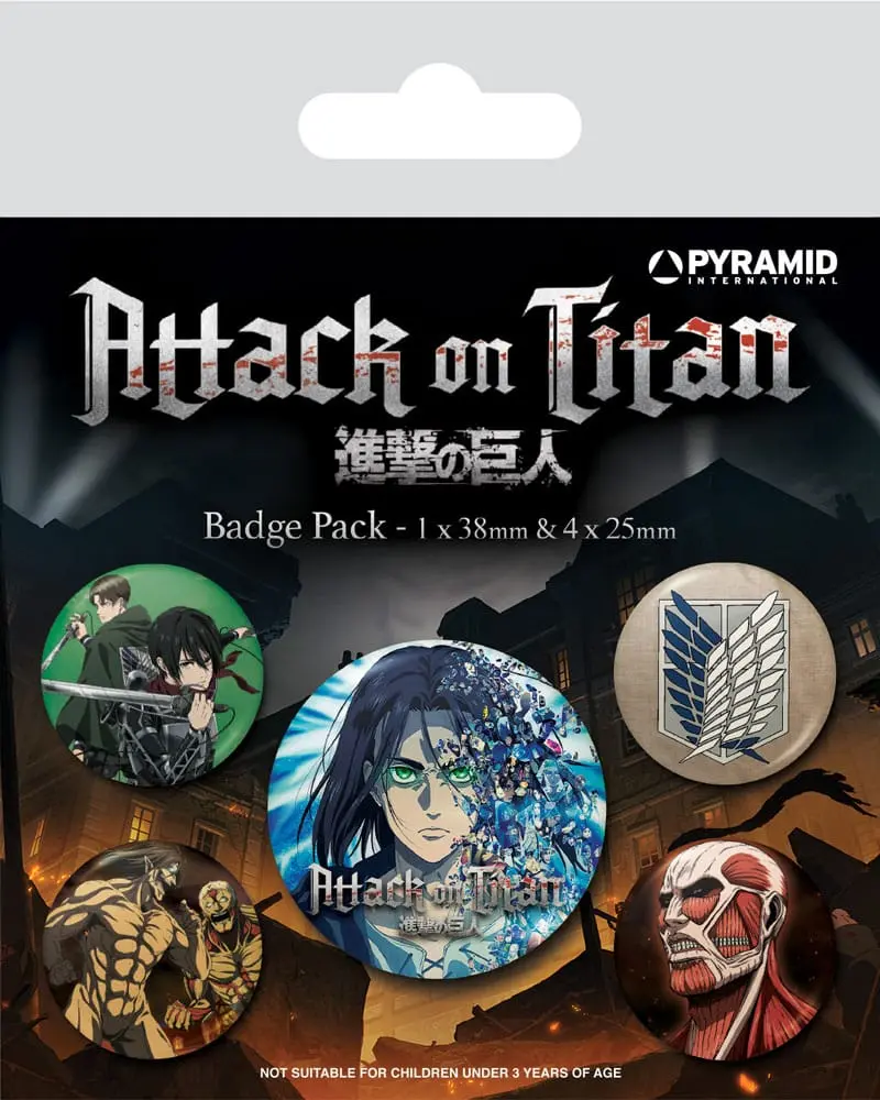 Attack on Titan Gumbi s priponko 5-Pack Season 4 fotografija izdelka