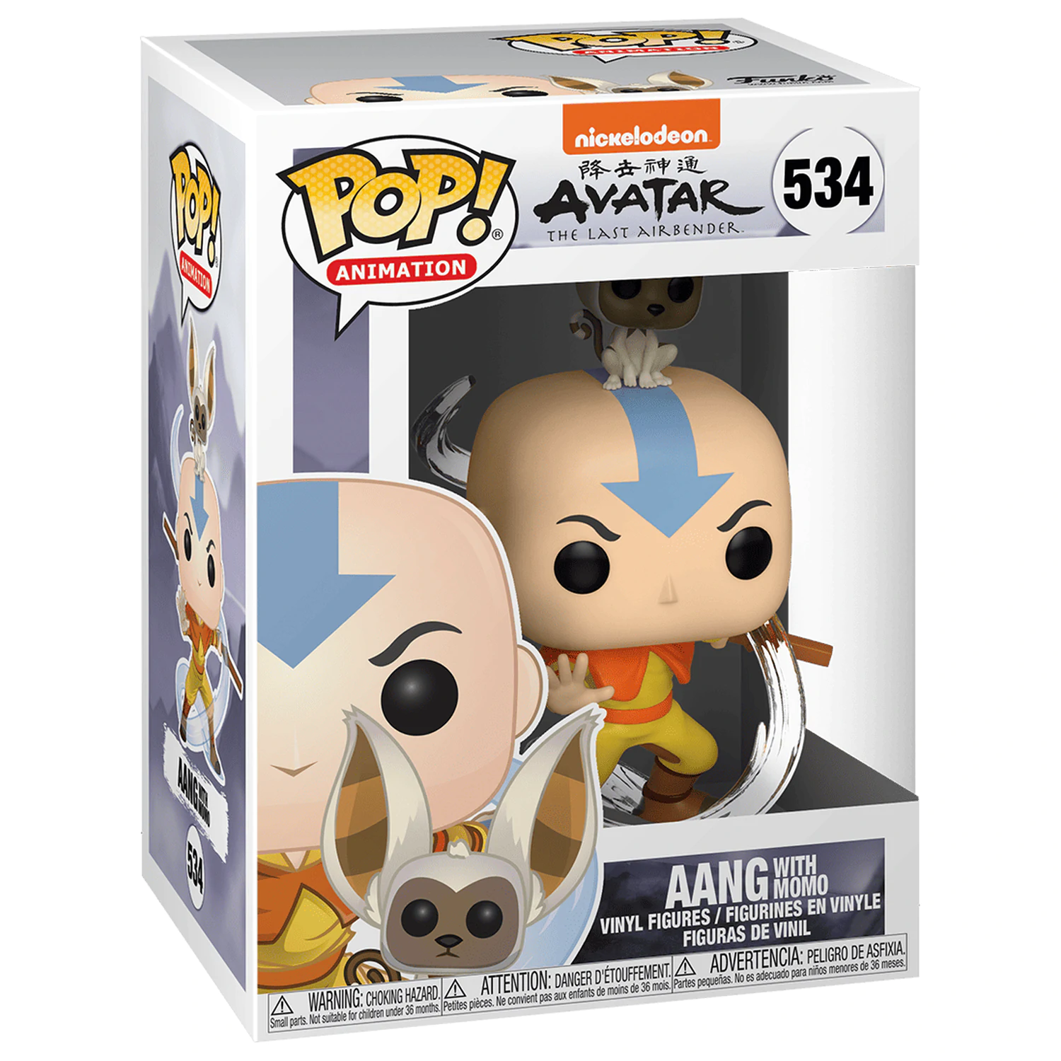 Avatar The Last Airbender POP! Animacija vinilna figura Aang w/ Momo 9 cm fotografija izdelka