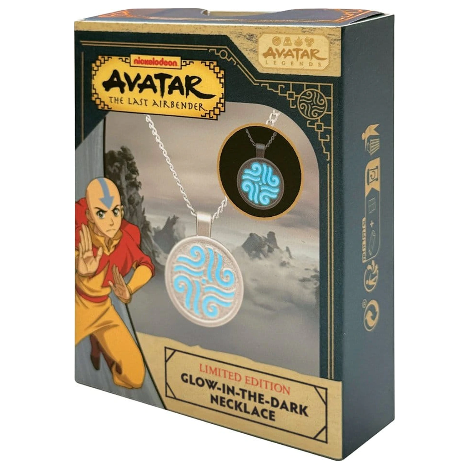 Avatar: The Last Airbender Omejena izdaja ogrlica Svetleči v temi elementi fotografija izdelka
