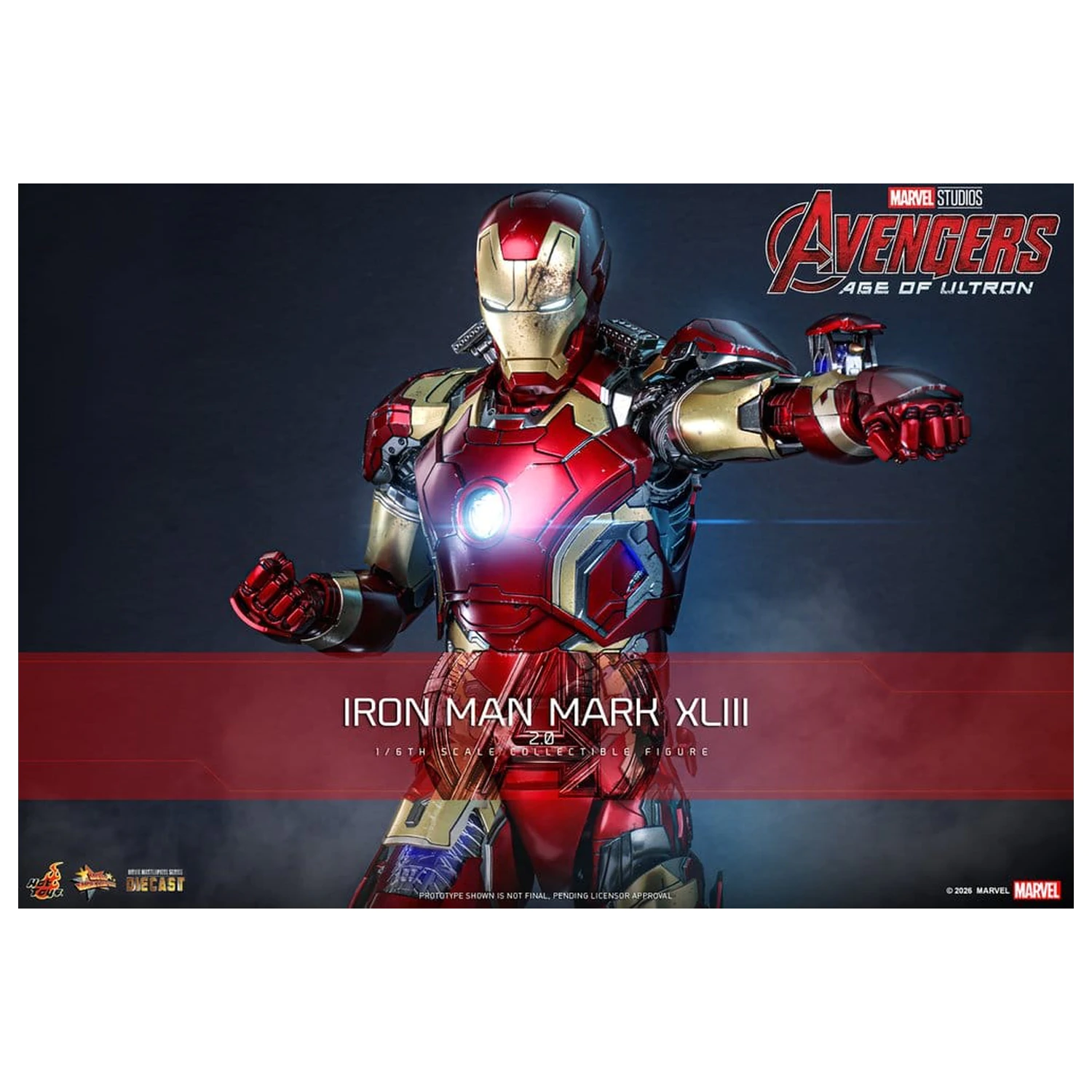 Avengers: Age of Ultron Movie Masterpiece Diecast akcijska figura 1/6 Iron Man Mark XLIII (2.0) 32 cm fotografija izdelka