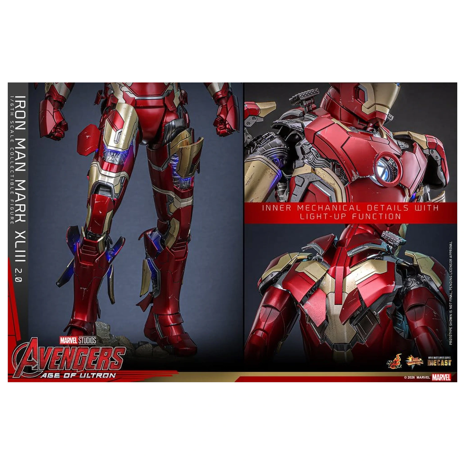Avengers: Age of Ultron Movie Masterpiece Diecast akcijska figura 1/6 Iron Man Mark XLIII (2.0) 32 cm fotografija izdelka
