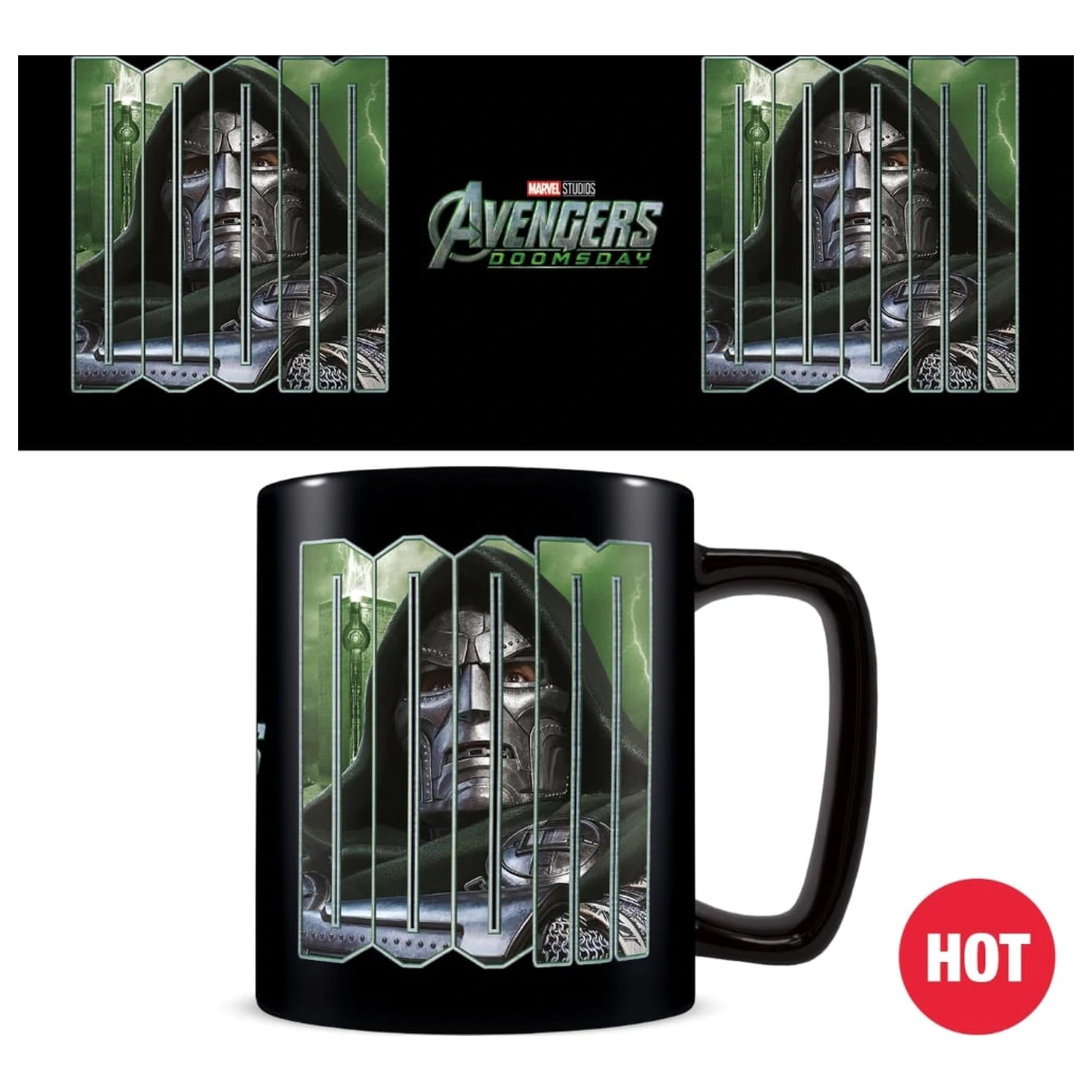 Avengers Doomsday Doctor Doom skodelica s spreminjanjem barve s toploto fotografija izdelka