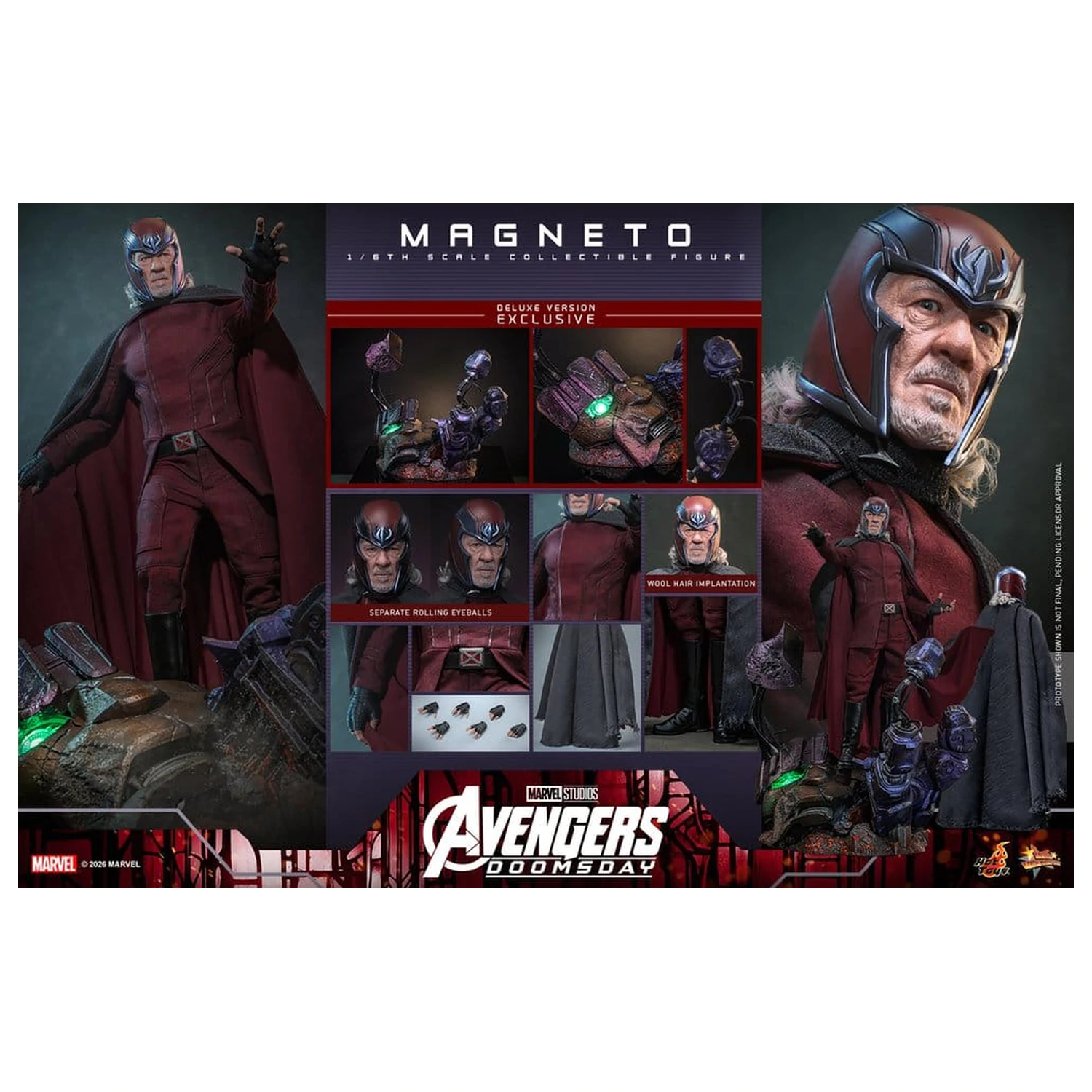 Avengers: Doomsday Movie Masterpiece akcijska figura 1/6 Magneto (Deluxe Version) 30 cm fotografija izdelka