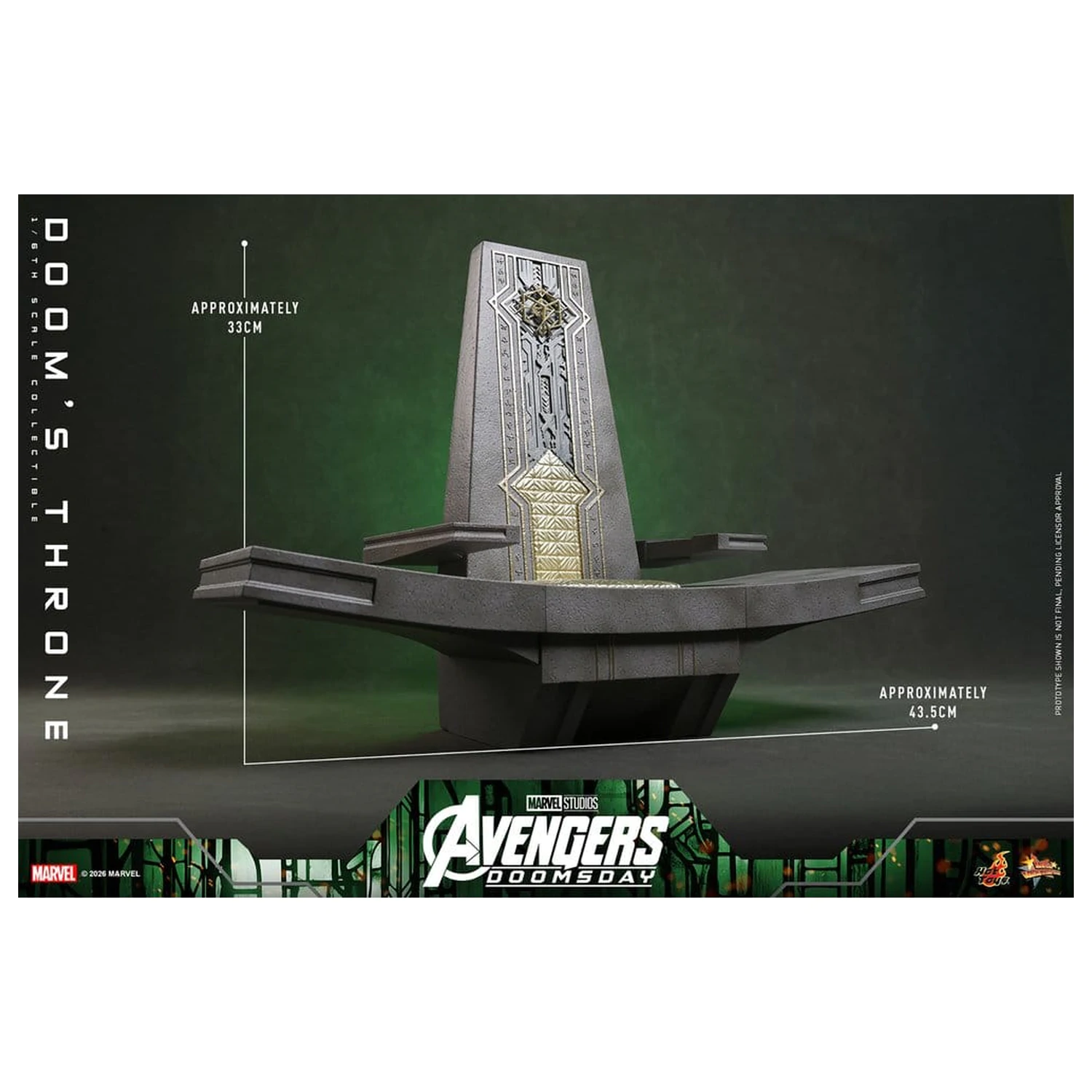 Avengers: Doomsday Movie Masterpiece akcijska figura pripomoček 1/6 Doomov prestol 33 cm fotografija izdelka