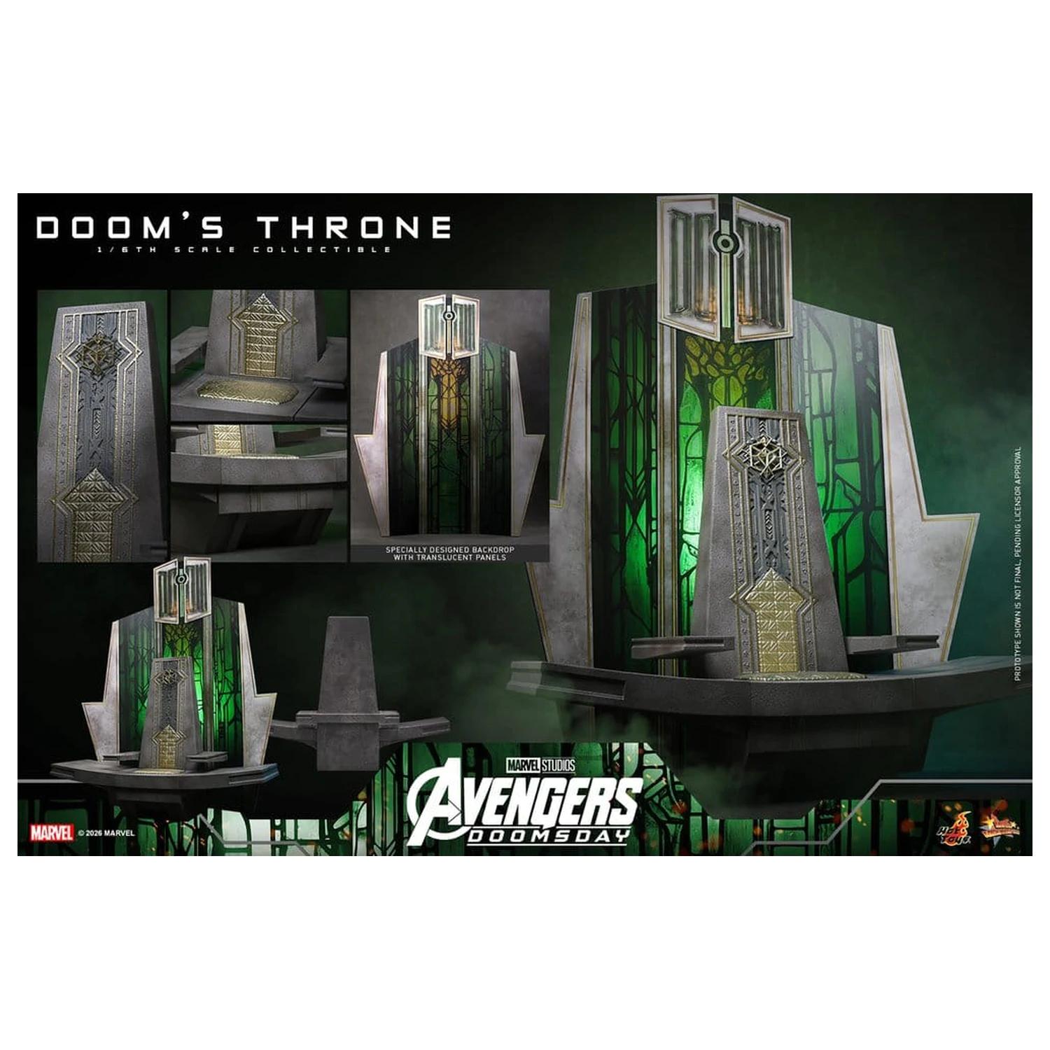 Avengers: Doomsday Movie Masterpiece akcijska figura pripomoček 1/6 Doomov prestol 33 cm fotografija izdelka