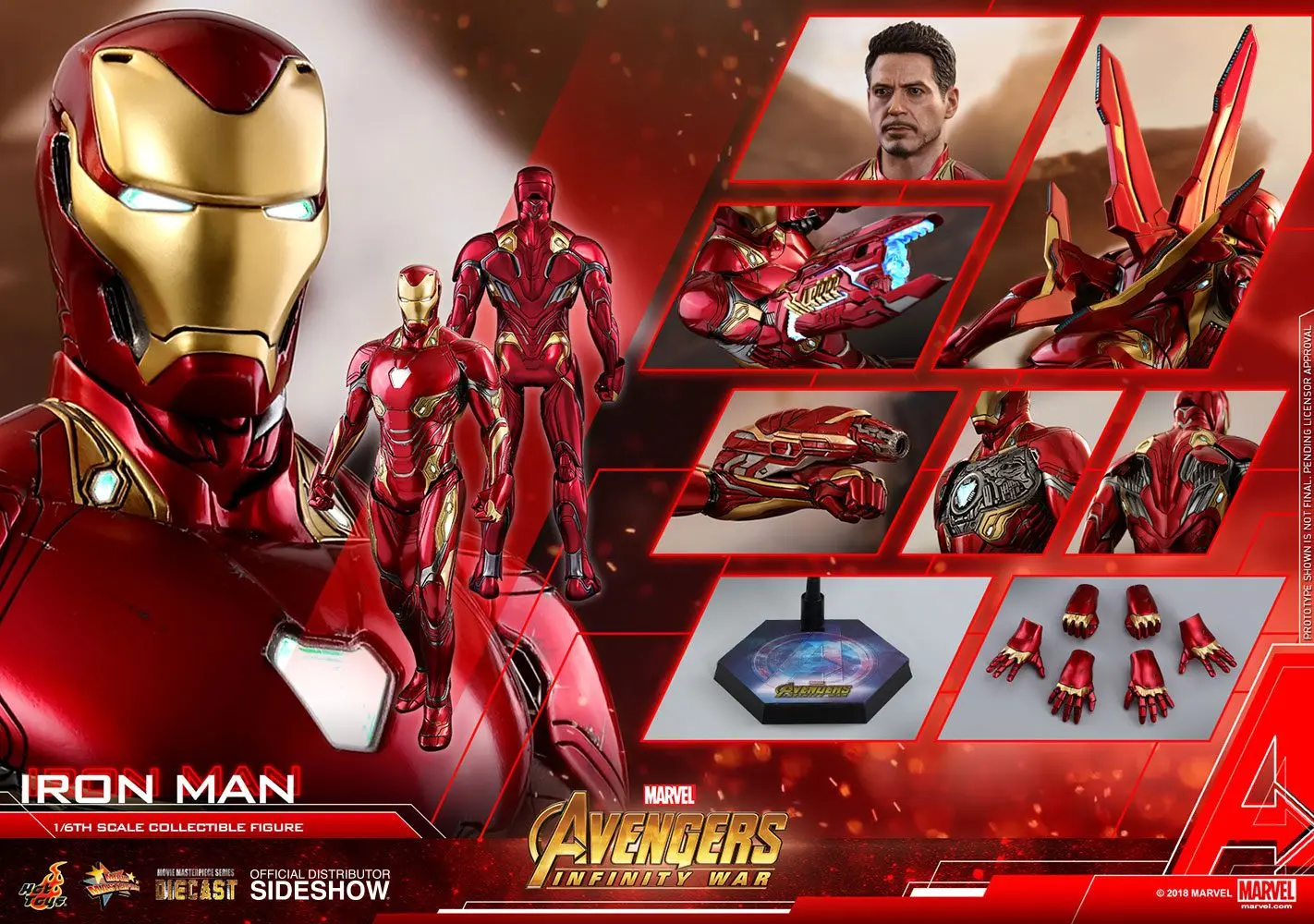 Avengers Infinity War Diecast Movie Masterpiece akcijska figura 1/6 Iron Man 32 cm fotografija izdelka