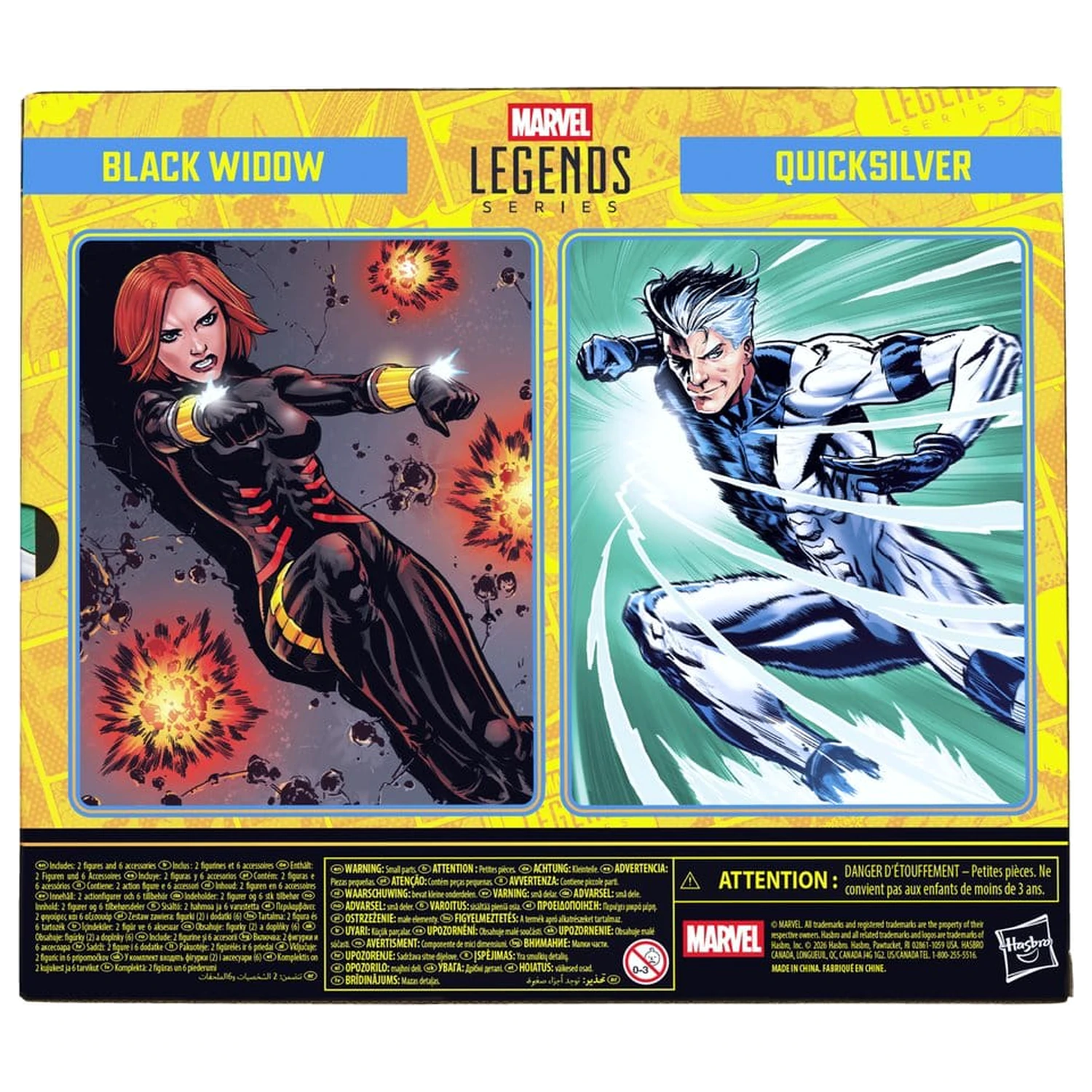 Avengers Marvel Legends akcijska figura 2-paket Black Widow & Quicksilver 15 cm fotografija izdelka