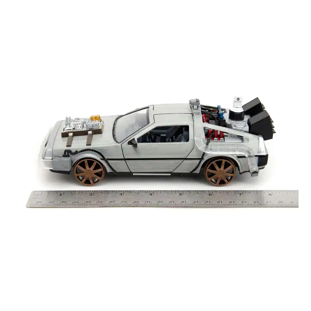 Nazaj v prihodnost 3 Diecast Model 1/24 Model časovnega stroja 4" fotografija izdelka