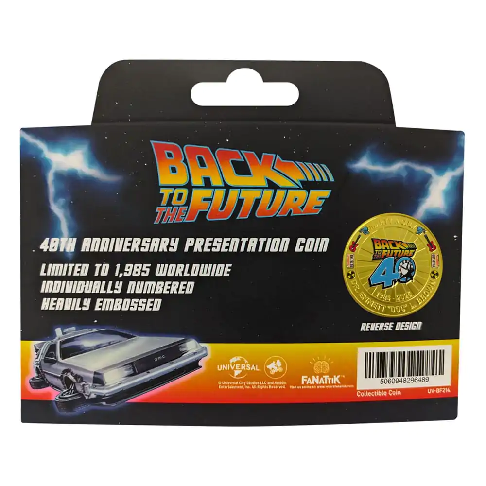Back To The Future Zbirateljski kovanec 40. obletnica omejena izdaja fotografija izdelka