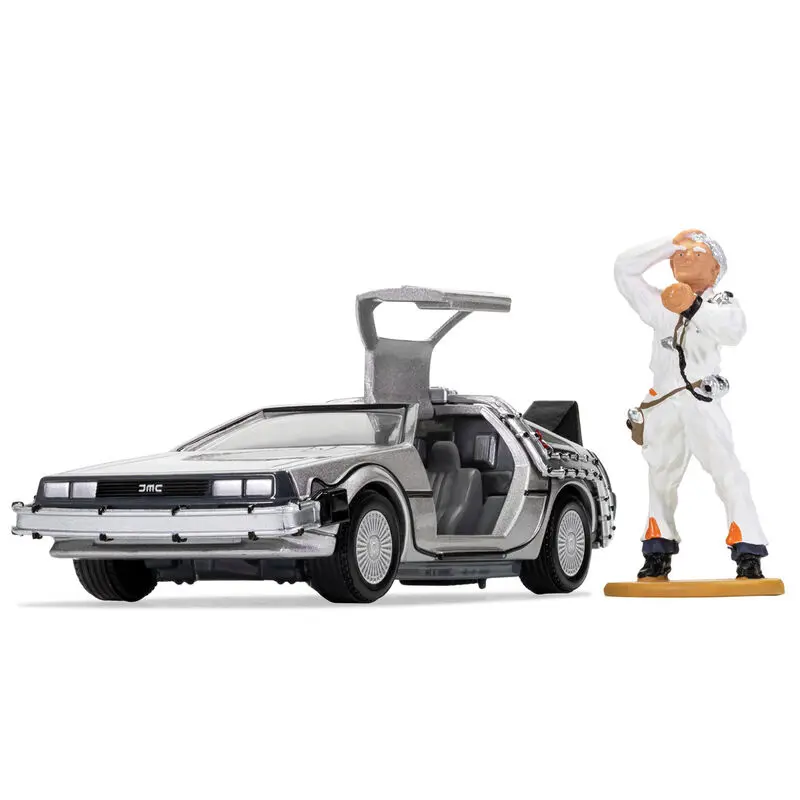 Back to the Future Diecast Model 1/36 DeLorean in figurica Doc Brown fotografija izdelka