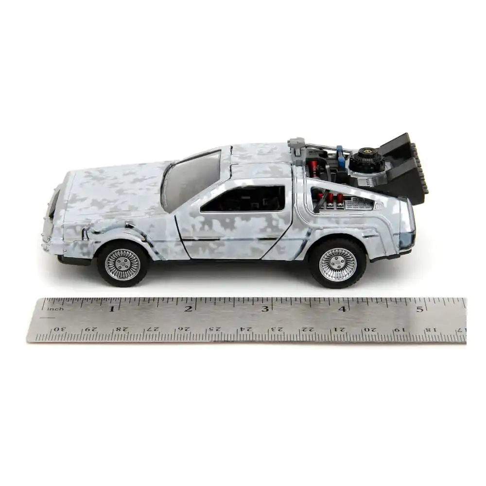 Back to the Future Hollywood Rides modelček iz tlačno litega materiala 1/32 DeLorean Time Machine Frost fotografija izdelka