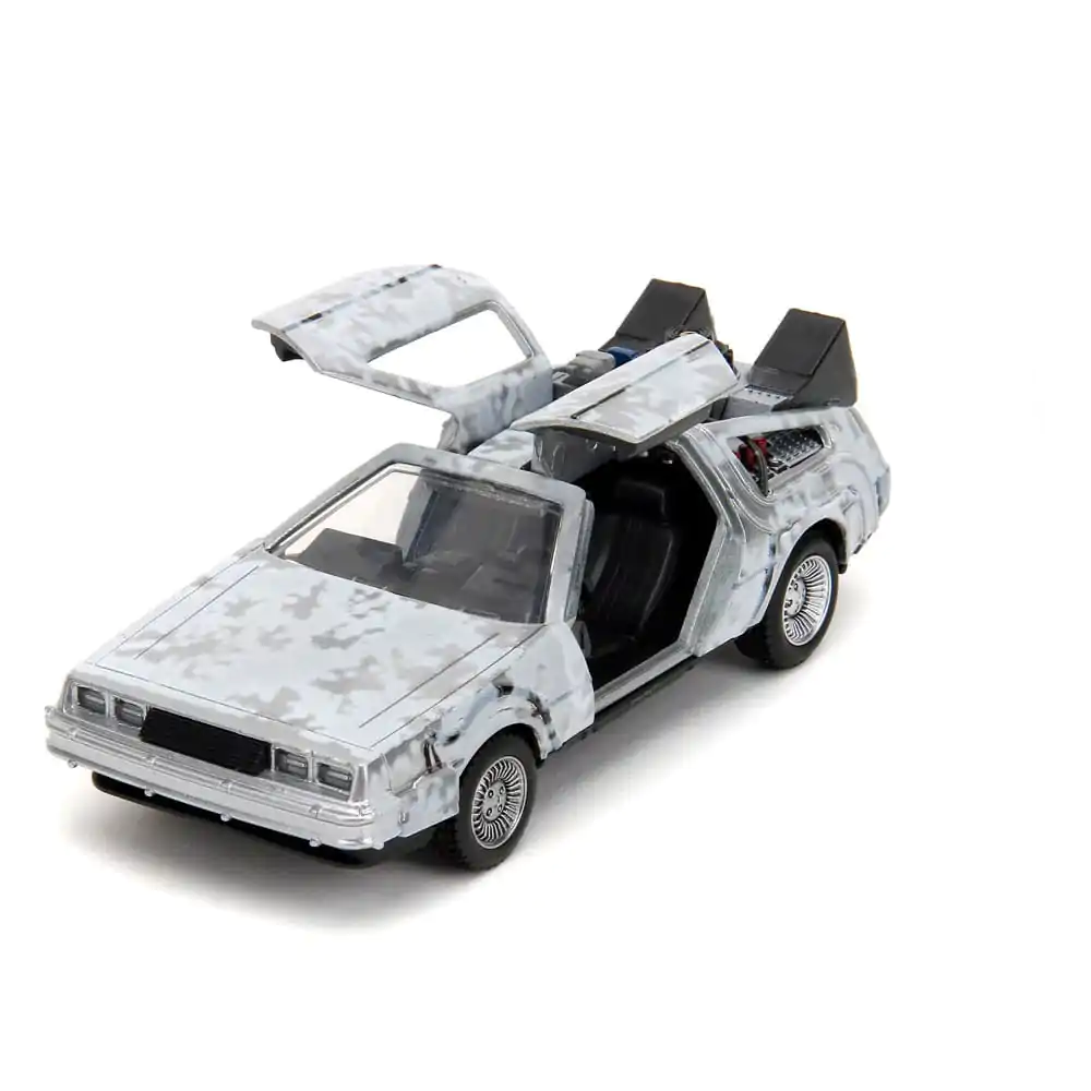 Back to the Future Hollywood Rides modelček iz tlačno litega materiala 1/32 DeLorean Time Machine Frost fotografija izdelka