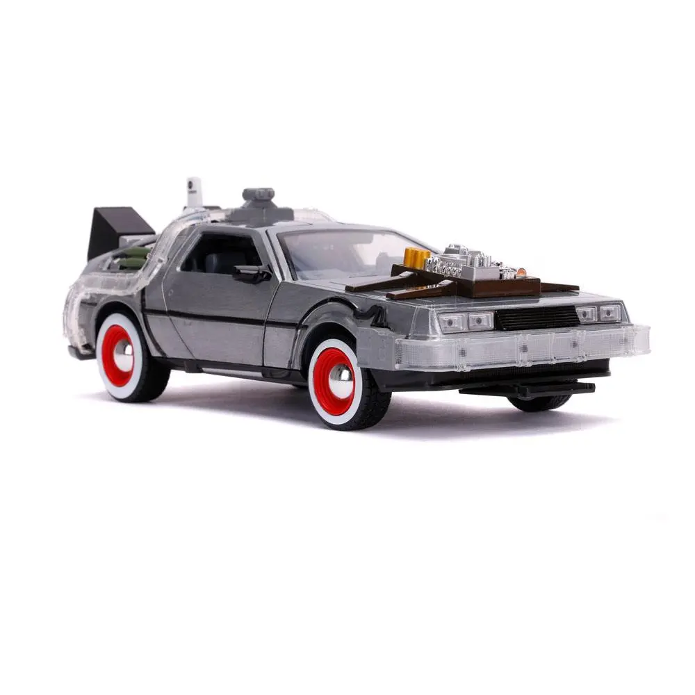 Back to the Future III Hollywood Rides modelček iz tlačno litega materiala 1/24 DeLorean Time Machine fotografija izdelka