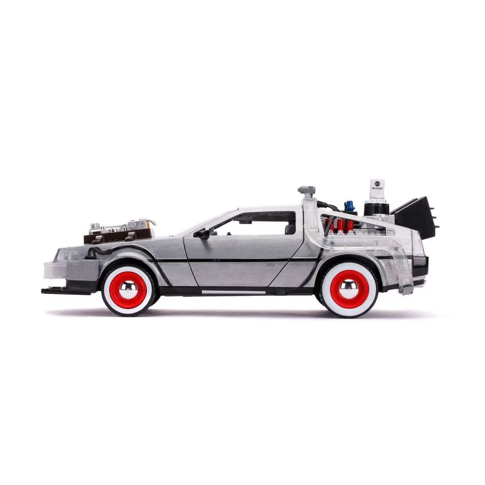 Back to the Future III Hollywood Rides modelček iz tlačno litega materiala 1/24 DeLorean Time Machine fotografija izdelka