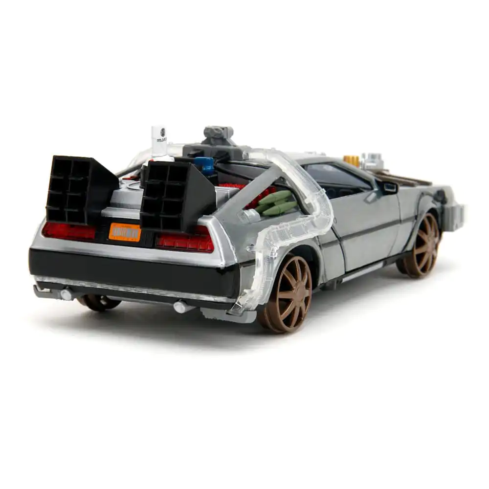 Back to the Future III Hollywood Rides Diecast Model 1/24 DeLorean Time Machine železniška kolesa (Railroad Wheels) fotografija izdelka