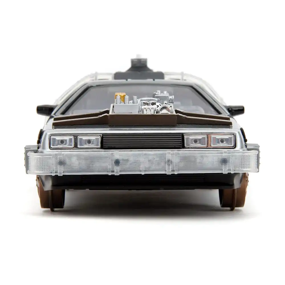 Back to the Future III Hollywood Rides Diecast Model 1/24 DeLorean Time Machine železniška kolesa (Railroad Wheels) fotografija izdelka