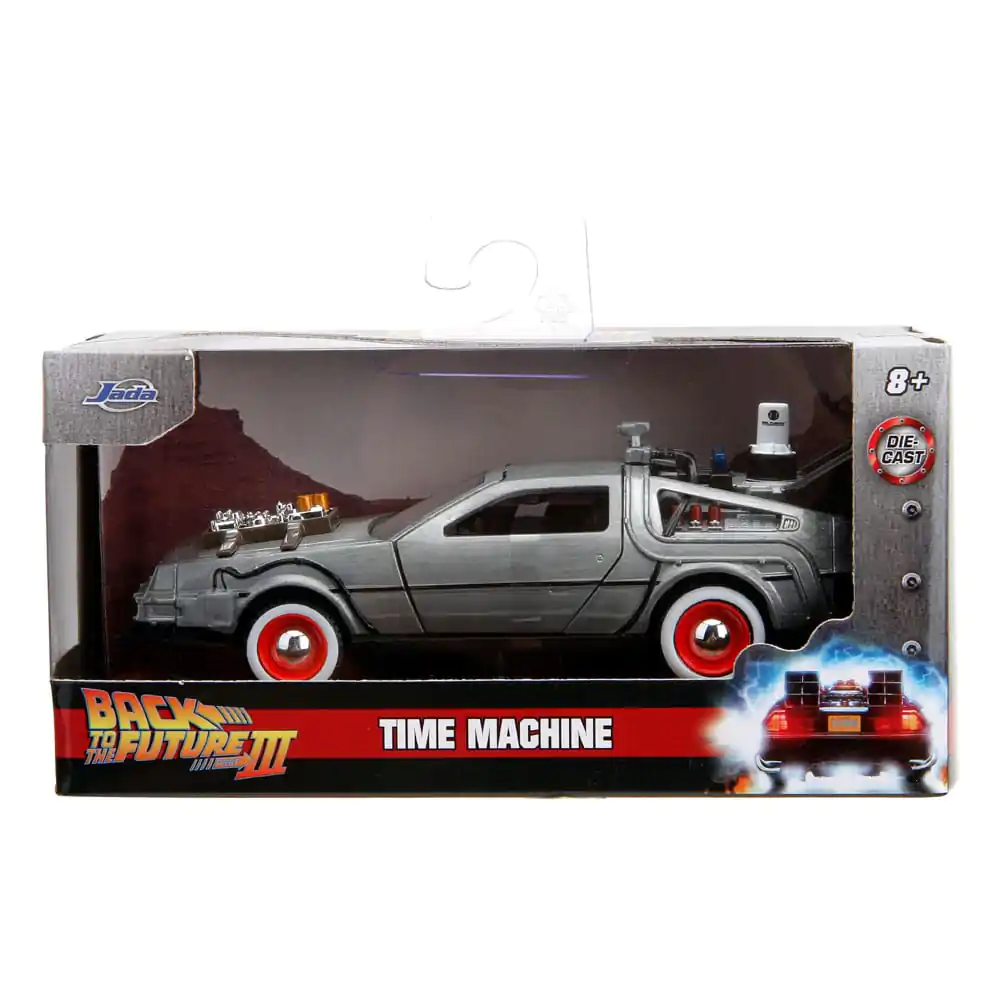 Back to the Future III Hollywood Rides Diecast Model 1/32 DeLorean Time Machine prosto vrteč model fotografija izdelka