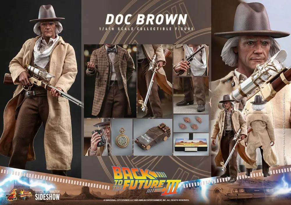 Back To The Future III Movie Masterpiece Akcijska figura 1/6 Doc Brown 32 cm fotografija izdelka