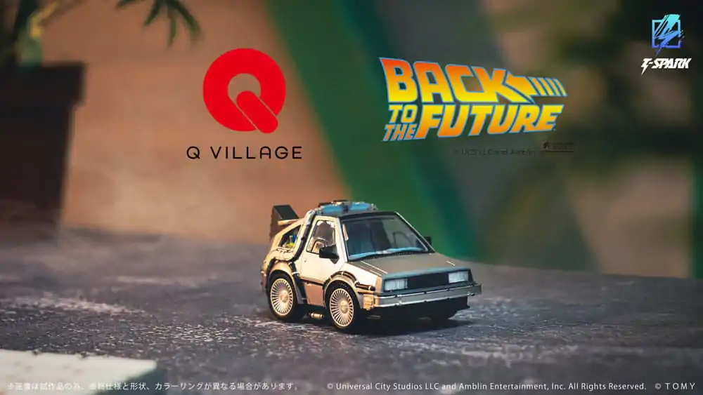 Back to the Future Q-Village Vozilo z mini figurami Časovni stroj 9 cm fotografija izdelka