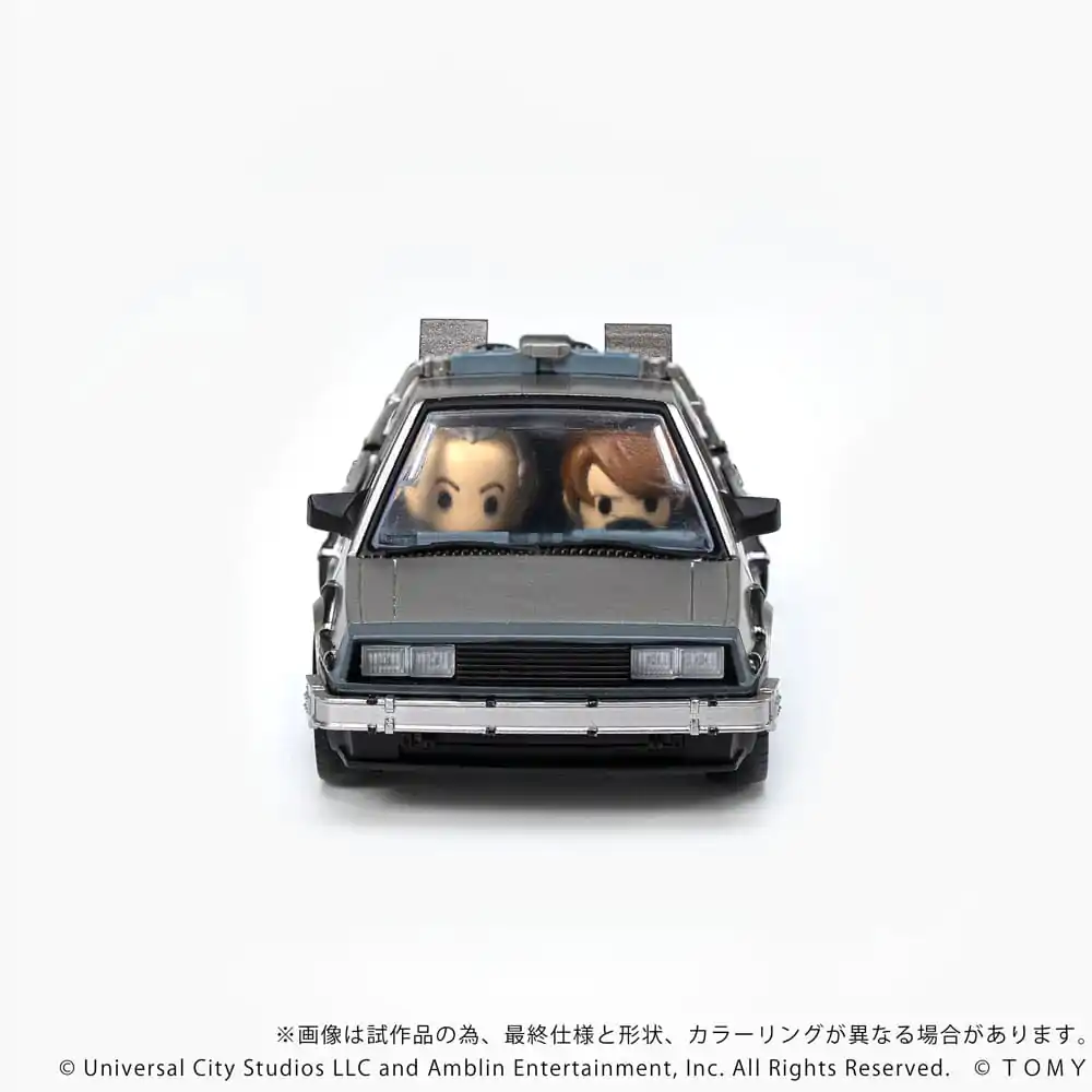 Back to the Future Q-Village Vozilo z mini figurami Časovni stroj 9 cm fotografija izdelka