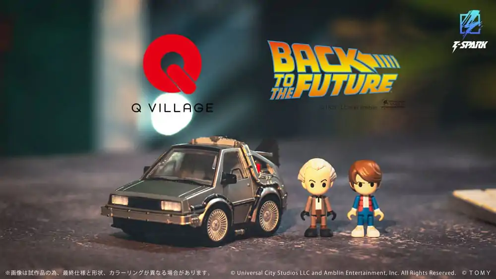 Back to the Future Q-Village Vozilo z mini figurami Časovni stroj 9 cm fotografija izdelka