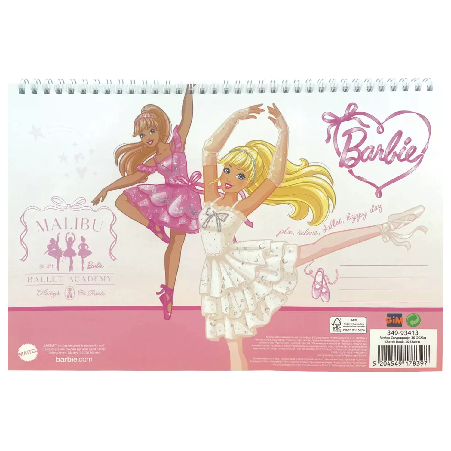 Barbie Ballerina A4 spiralni skicirni blok, 30 listov fotografija izdelka