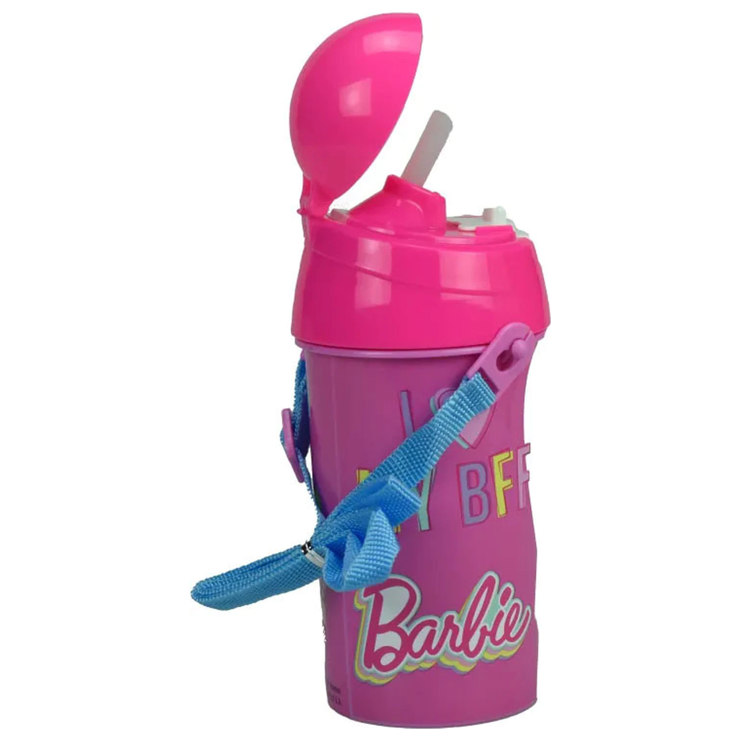 Barbie Happy Thoughts plastična slamnata steklenička s kavljem 500 ml fotografija izdelka