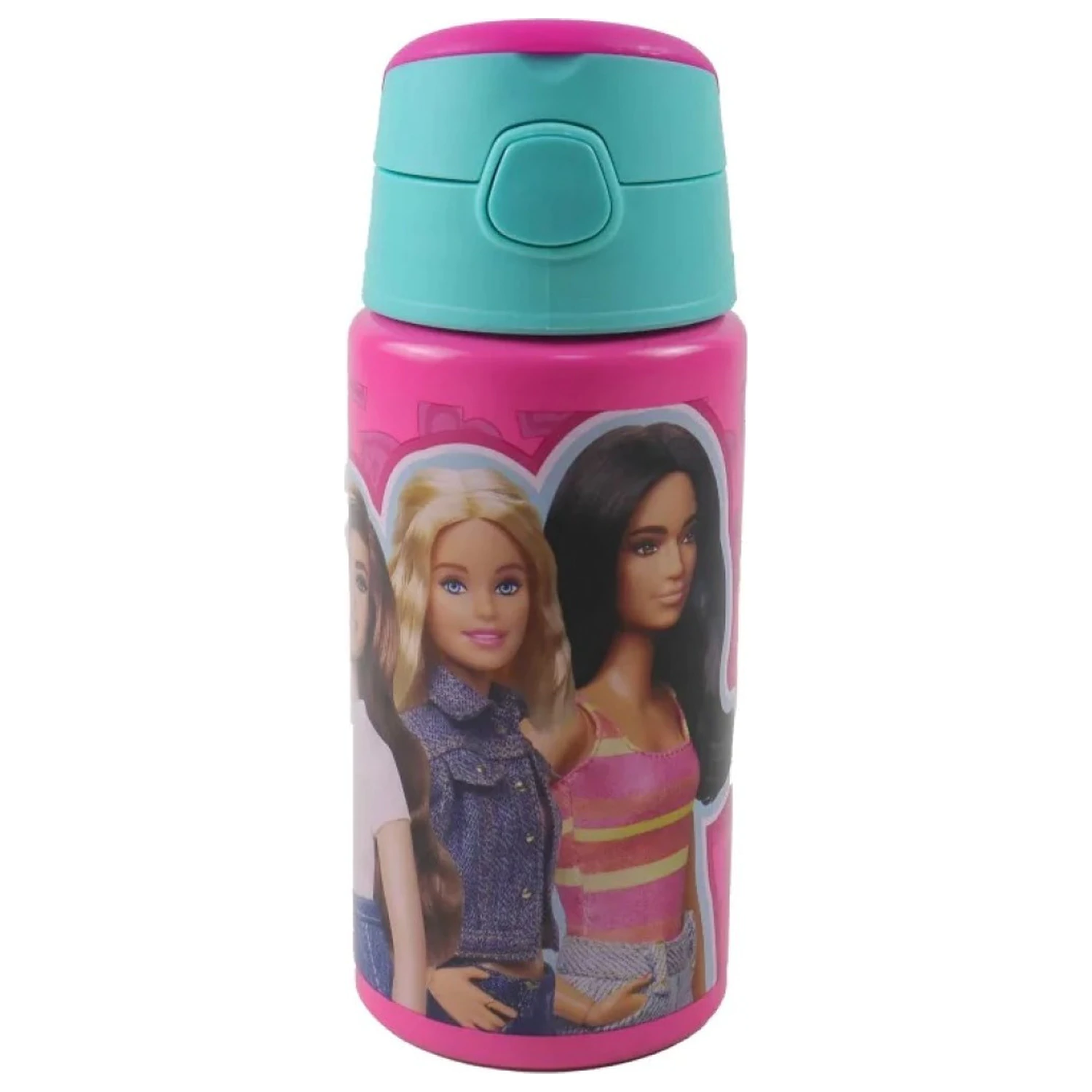 Barbie Love aluminijasta steklenica za vodo s slamico in kaveljčkom, 500 ml fotografija izdelka