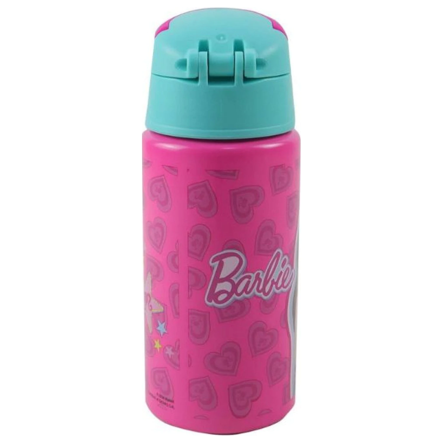 Barbie Love aluminijasta steklenica za vodo s slamico in kaveljčkom, 500 ml fotografija izdelka