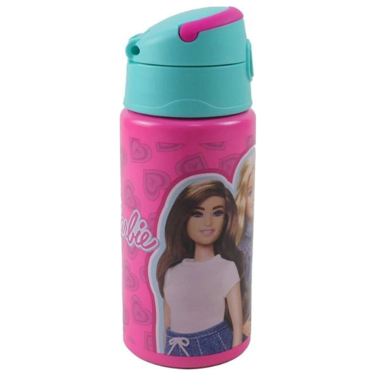Barbie Love aluminijasta steklenica za vodo s slamico in kaveljčkom, 500 ml fotografija izdelka
