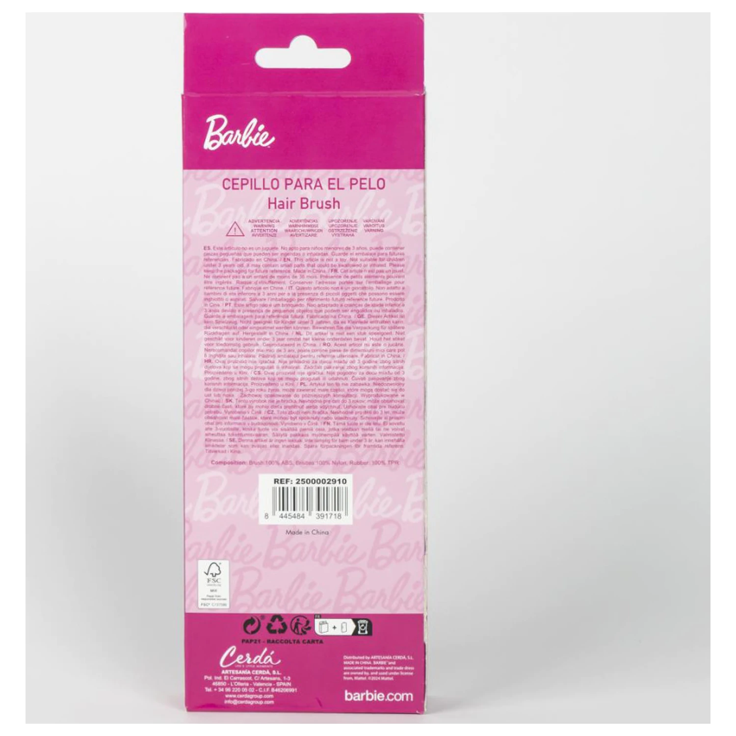 Barbie Pink Rhinestone krtača za lase, glavnik 22 cm fotografija izdelka