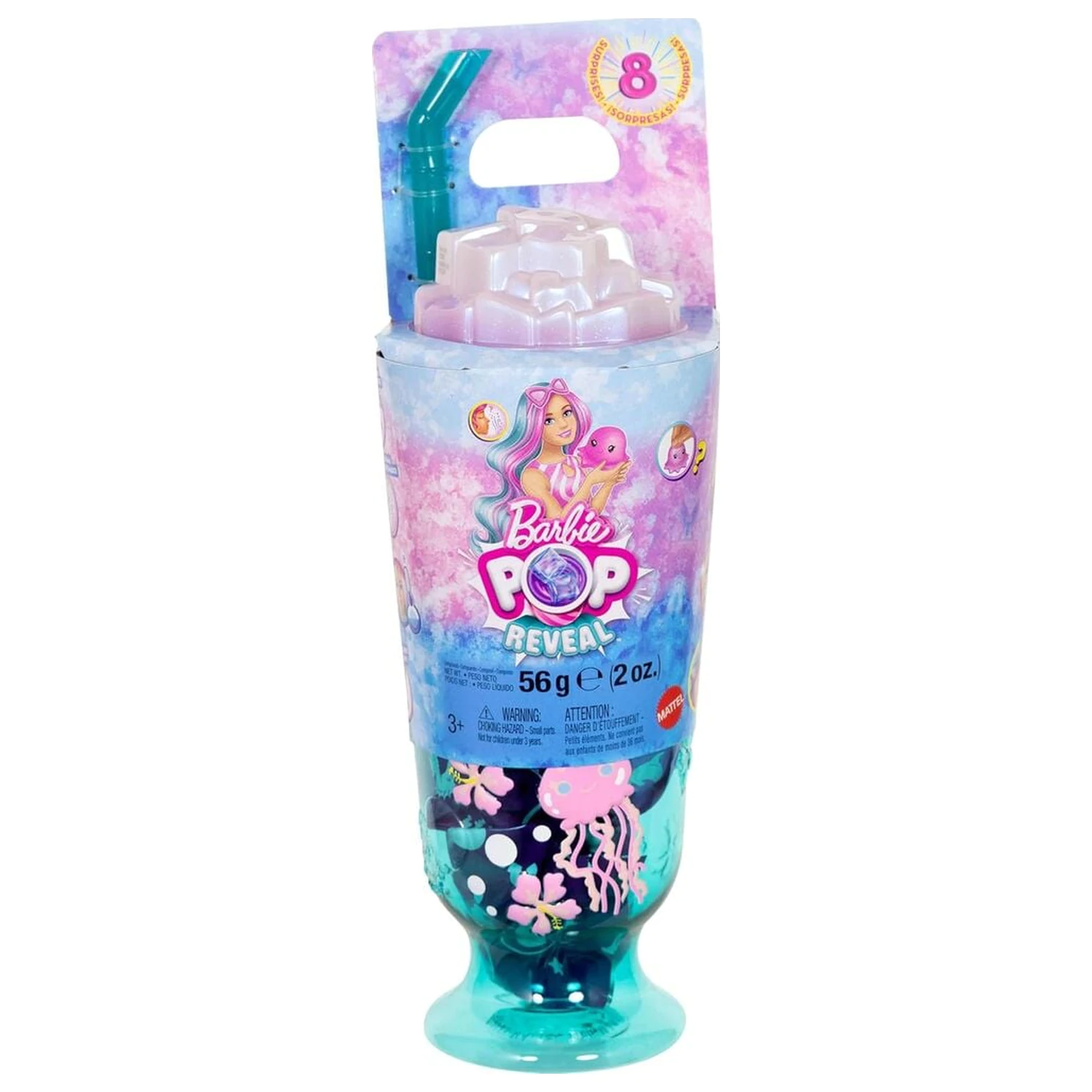 Barbie Pop Reveal Sea Breeze Blue skodelica punčka fotografija izdelka