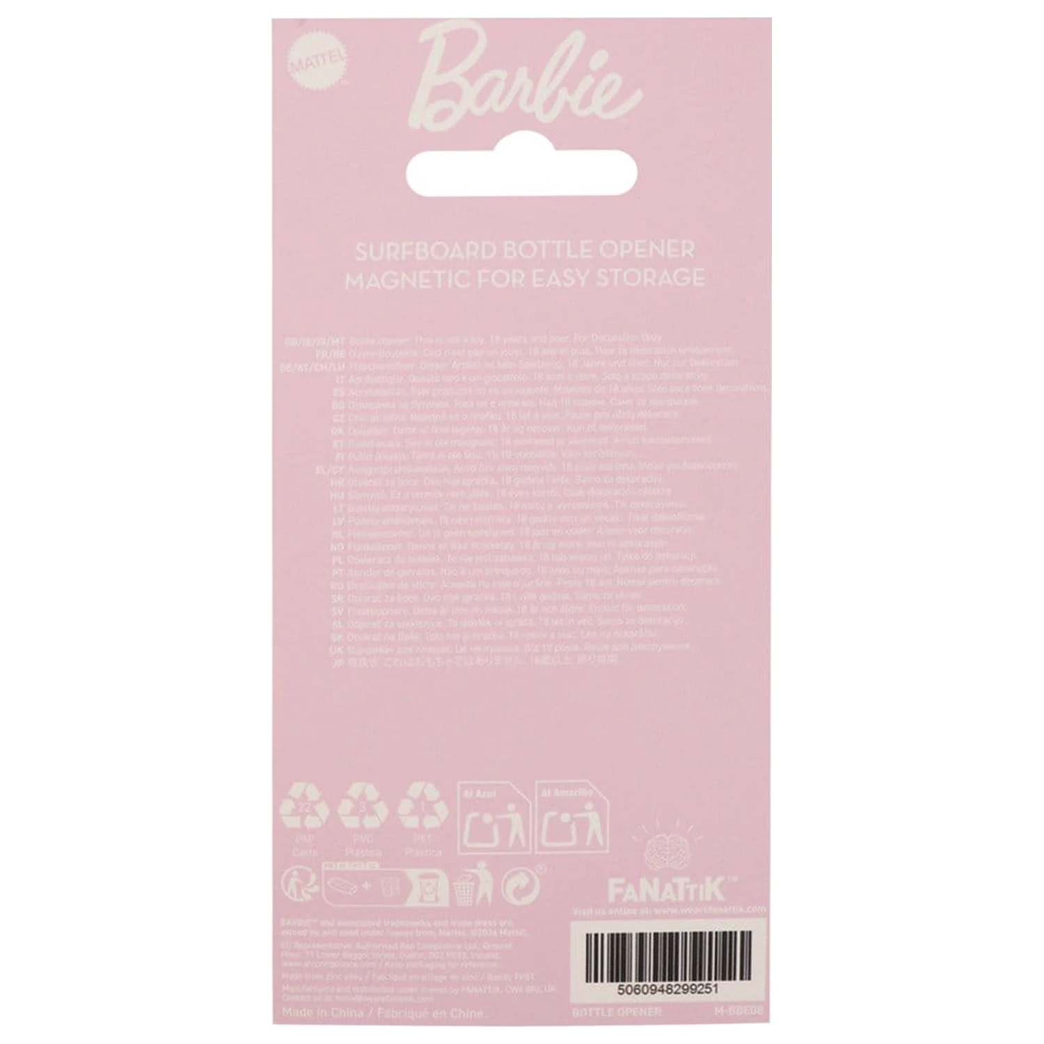 Barbie odpirač za steklenice v obliki deske za surfanje z magnetom fotografija izdelka
