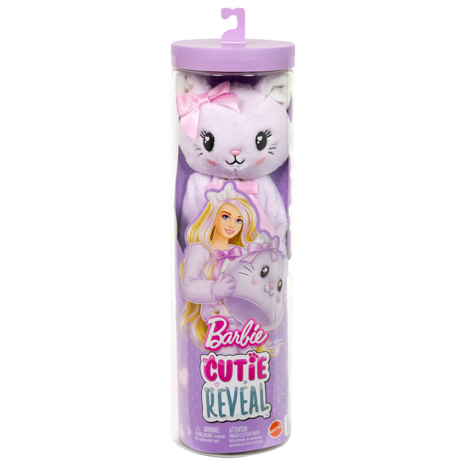 Barbie Sweet Ties Cutie Reveal Lilični Plišasti Maček punčka fotografija izdelka