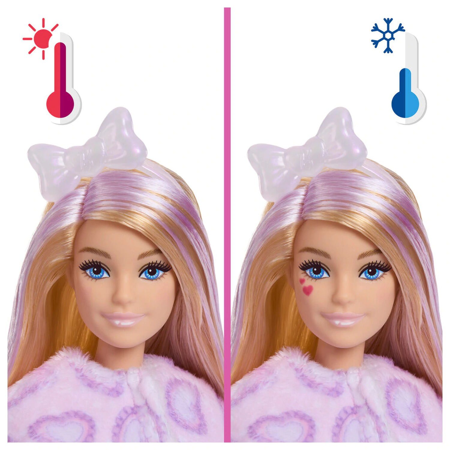 Barbie Sweet Ties Cutie Reveal Lilični Plišasti Maček punčka fotografija izdelka