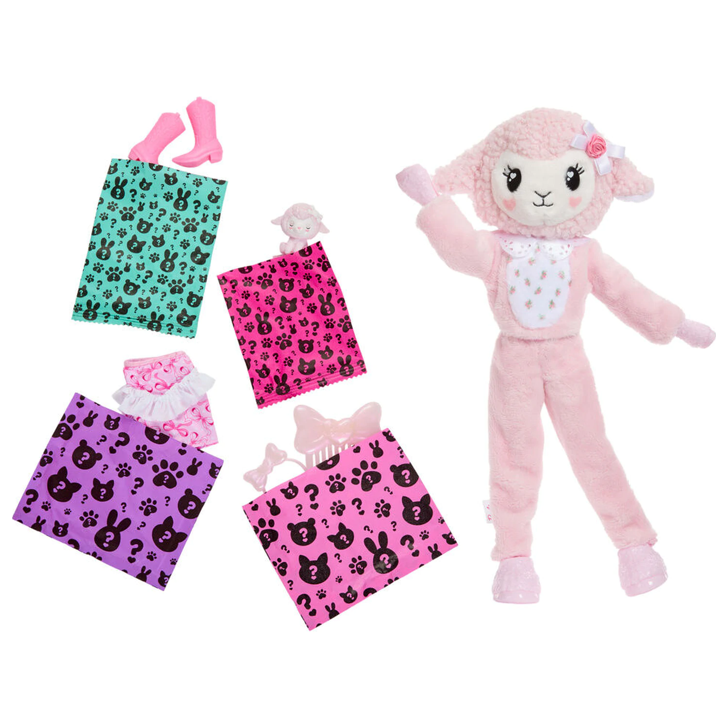 Barbie Sweet Ties Cutie Reveal Roza Ovca punčka fotografija izdelka